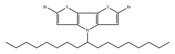 4H-Dithieno[3,2-b:2',3'-d]pyrrole, 2,6-dibromo-4-(1-octylnonyl)-, homopolymer Struktur