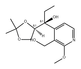 (S)-1-((R)-2,2-dimethyl-1,3-dioxolan-4-yl)-1-(3-(hydroxymethyl)-2-methoxypyridin-4-yl)propan-1-ol Struktur