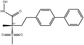 [1,1'-Biphenyl]-4-butanamide, N-hydroxy-α-methyl-α-(methylsulfonyl)-, (αS)- Struktur