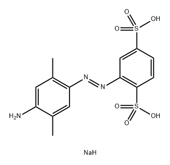 sodium 2-[(E)-(4-ammonio-2,5-dimethylphenyl)diazenyl]benzene-1,4-disulfonate Struktur