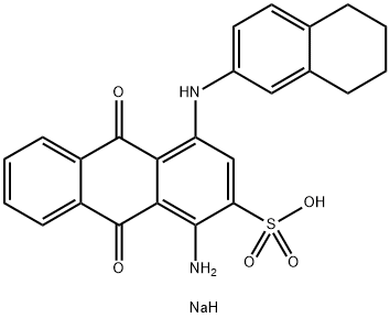 2-Anthracenesulfonic acid, 1-amino-9,10-dihydro-9,10-dioxo-4-[(5,6,7,8-tetrahydro-2-naphthalenyl)amino]-, sodium salt (1:1) Struktur