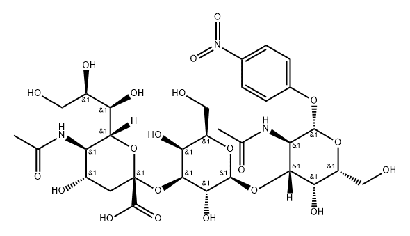 Neu5Acα(2-3)Galβ(1-3)GlcNAc-β-pNP Struktur