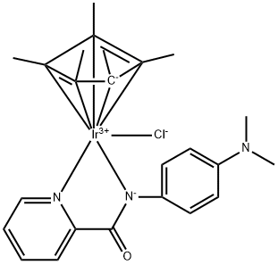 Chloro[N-[4-(dimethylamino)phenyl]-2-pyridinecarboxamidato](pentamethylcyclopentadienyl)iridium(III) Struktur