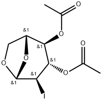 3,4-Di-O-acetyl-2-iodo-beta-D-levoglucosan Struktur