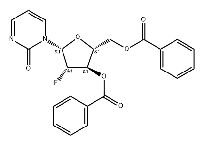 3',5'-Bis-O-benzoyl-2'-Deoxy-2'-fluoro-4-deoxy-arabinouridine Struktur