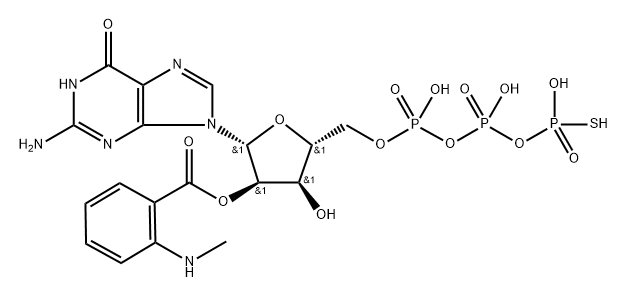 Mant-GTPγS (aqueous solution) Struktur