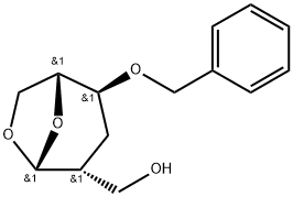 .beta.-D-arabino-Hexopyranose, 1,6-anhydro-2,3-dideoxy-2-(hydroxymethyl)-4-O-(phenylmethyl)- Struktur