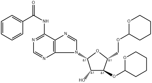 N6-benzoyl-9-(3,5-di-O-tetrahydropyran-2-yl-β-D-arabinofuranosyl)adenine Struktur