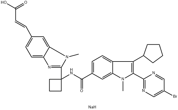 Deleobuvir sodium (JAN/USAN) Struktur