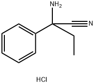 2-amino-2-phenylbutanenitrile hydrochloride Struktur