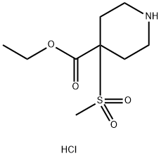 ethyl 4-methanesulfonylpiperidine-4-carboxylate hydrochloride Struktur