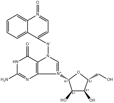 N(4)-(guanosin-7-yl)-4-aminoquinoline 1-oxide Struktur