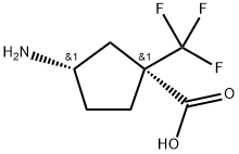 (1S,3S)-3-amino-1-(trifluoromethyl)cyclopentane-1-carboxylic acid Struktur