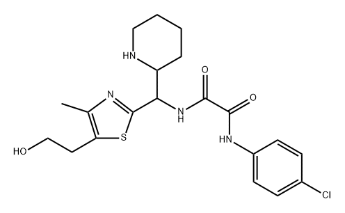 Ethanediamide, N1-(4-chlorophenyl)-N2-[[5-(2-hydroxyethyl)-4-methyl-2-thiazolyl]-2-piperidinylmethyl]- Struktur