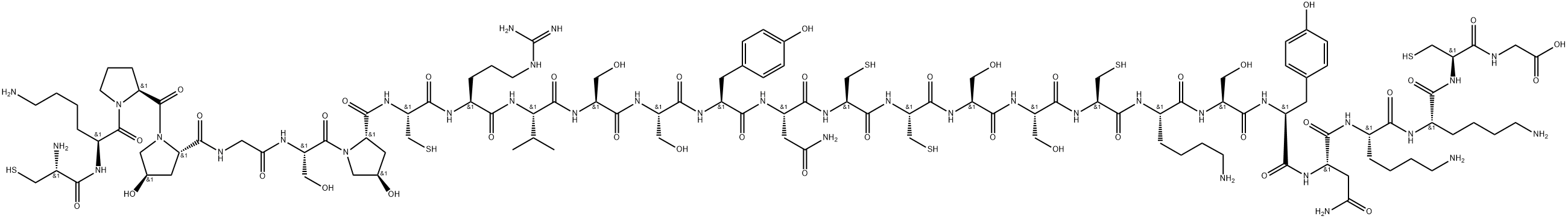 omega-conotoxin RVIA, Conus radiatus Struktur