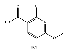 3-Pyridinecarboxylic acid, 2-chloro-6-methoxy-, hydrochloride (1:1) Struktur