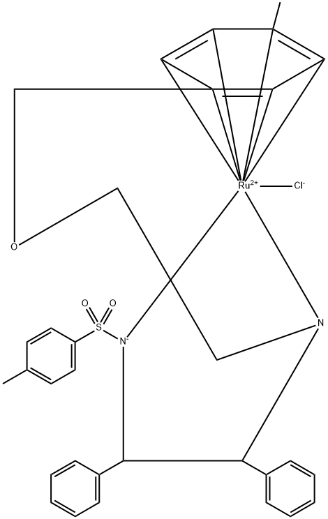 N-[(1S,2S)-1,2-Diphenyl-2-(2-(4-Methylbenzyloxy)ethylaMino)-ethyl]-4-Methylbenzene sulfonaMide(chloro)rutheniuM(II) (S,S)-Ts-DENEB Struktur