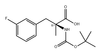 Boc-alpha-methyl-D-3-fluorophenylalanine Struktur