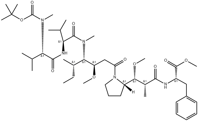 L-Phenylalanine, N-[(1,1-dimethylethoxy)carbonyl]-N-methyl-L-valyl-L-valyl-(3R,4S,5S)-3-methoxy-5-methyl-4-(methylamino)heptanoyl-(αR,βR,2S)-β-methoxy-α-methyl-2-pyrrolidinepropanoyl-, methyl ester