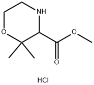 3-Morpholinecarboxylic acid, 2,2-dimethyl-,methylester,hydrochloride Struktur