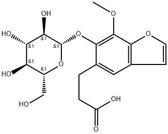 5-Benzofuranpropanoic acid, 6-(β-D-glucopyranosyloxy)-7-methoxy- Struktur