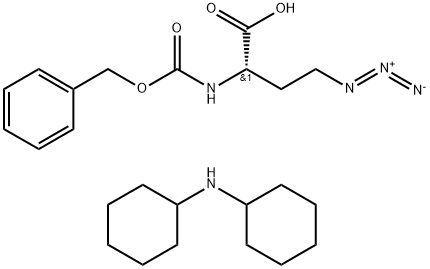 Butanoic acid, 4-azido-2-[[(phenylmethoxy)carbonyl]amino]-, N-cyclohexylcyclohexanamine (1:1), (2S)- Structure