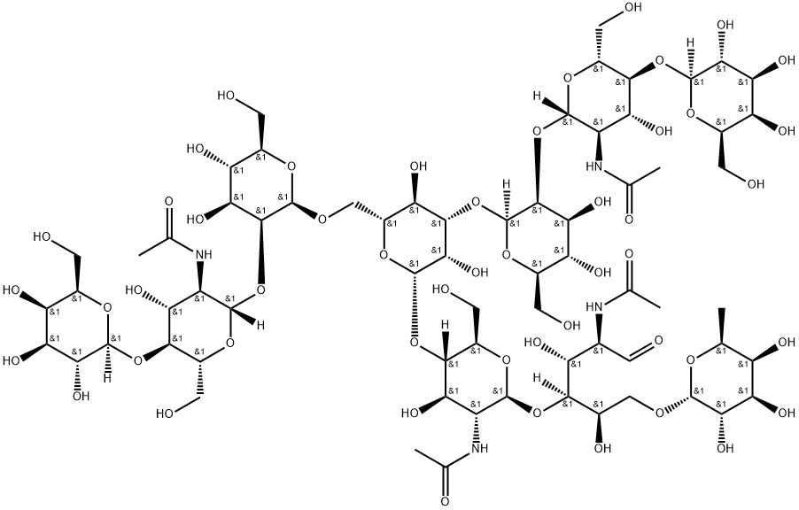 MANNOTRIOSE-(FUCOSYL-DI-(N-ACETYL-D-*GLUCOSAMINE))-B Struktur