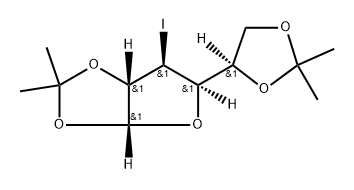 3-Deoxy-3-iodo-1,2:5,6-di-O-isopropylidene-α-D-glucofuranose Struktur