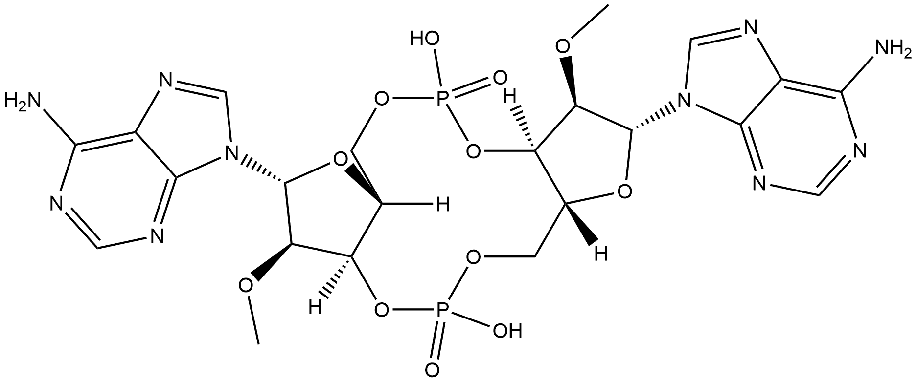 2',2''-Di-O-Me-c-diAMP Struktur