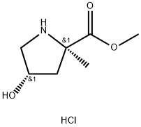 D-Proline, 4-hydroxy-2-methyl-, methyl ester, hydrochloride (1:1), (4S)- Struktur