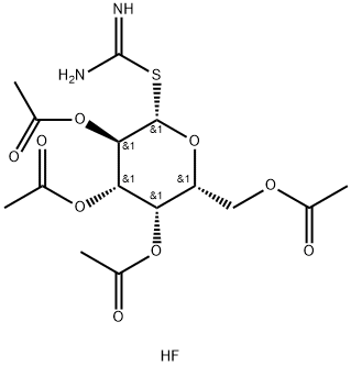 β-D-Galactopyranose, 1-thio-, 2,3,4,6-tetraacetate 1-carbamimidate, hydrofluoride (1:1) Struktur