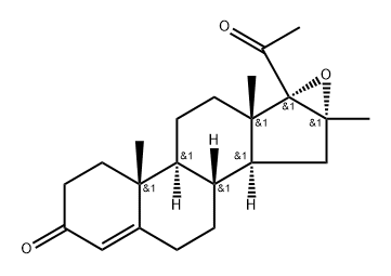 Pregn-4-ene-3,20-dione, 16,17-epoxy-16-methyl-, (16α)- Struktur