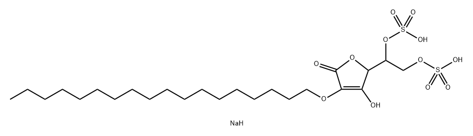 L-Ascorbic acid, 2-O-octadecyl-, 5,6-bis(hydrogen sulfate), disodium salt (9CI) Struktur