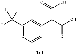 Propanedioic acid, 2-[3-(trifluoromethyl)phenyl]-, sodium salt (1:2) Struktur