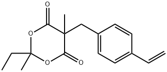 5-[(4-Ethenylphenyl)methyl]-2-ethyl-2,5-dimethyl-1,3-dioxane-4,6-dione Struktur