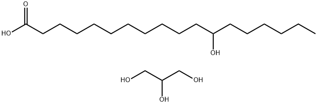 Octadecanoic acid, 12-hydroxy-, homopolymer, ester with 1,2,3-propanetriol homopolymer Struktur