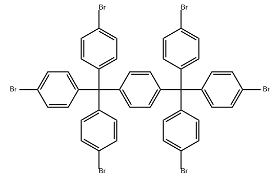 1,4-bis(tris(4-bromophenyl)methyl)benzene Struktur