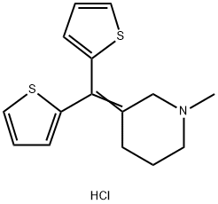 Piperidine, 3-(di-2-thienylmethylene)-1-methyl-, hydrochloride (1:1) Struktur