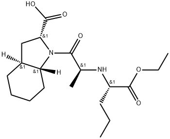 1H-Indole-2-carboxylic acid, 1-[2-[[1-(ethoxycarbonyl)butyl]amino]-1-oxopropyl]octahydro-, [2R-[1[S*(S*)],2α,3aα,7aβ]]- (9CI) Struktur