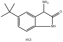 3-amino-5-tert-butyl-2,3-dihydro-1H-indol-2-one hydrochloride Struktur