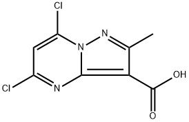 5,7-dichloro-2-methylpyrazolo[1,5-a]pyrimidine-3-carboxylic acid Struktur