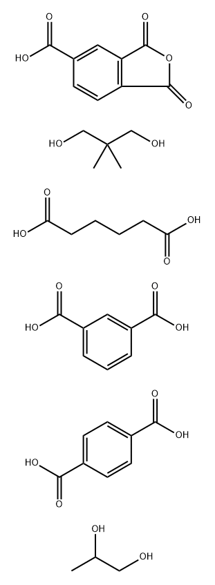 1,3-Benzenedicarboxylic acid, polymer with 1,4-benzenedicarboxylic acid, 1,3-dihydro-1,3-dioxo-5-isobenzofurancarboxylic acid, 2,2-dimethyl-1,3-propanediol, hexanedioic acid and 1,2-propanediol Struktur