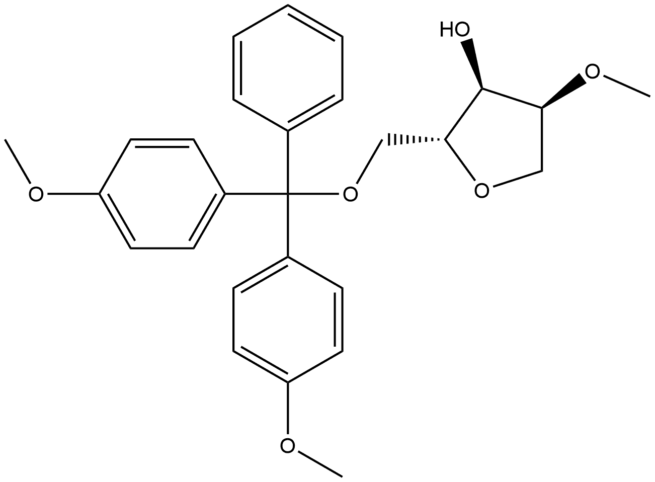 D-Ribitol, 1,4-anhydro-5-O-[bis(4-methoxyphenyl)phenylmethyl]-2-O-methyl- Struktur