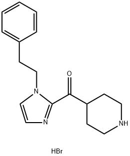 Methanone, [1-(2-phenylethyl)-1H-imidazol-2-yl]-4-piperidinyl-, hydrobromide (1:2) Struktur