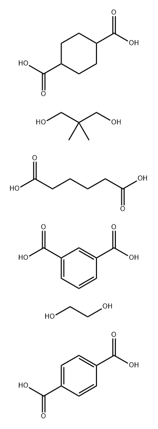 1,3-Benzenedicarboxylic acid, polymer with 1,4-benzenedicarboxylic acid, 1,4-cyclohexanedicarboxylic acid, 2,2-dimethyl-1,3-propanediol, 1,2-ethanediol and hexanedioic acid Struktur