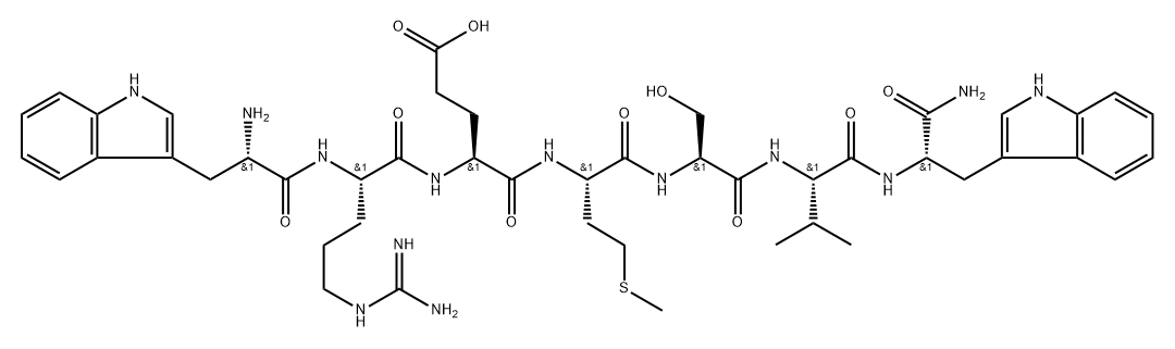 H-tryptophyl-arginyl-glutamyl-methionyl-seryl-valyl-tryptophylamide Struktur