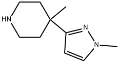 4-methyl-4-(1-methyl-1H-pyrazol-3-yl)piperidine Struktur