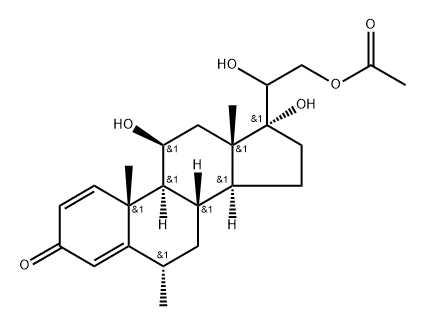 Pregna-1,4-dien-3-one, 21-(acetyloxy)-11,17,20-trihydroxy-6-methyl-, (6α,11β)- (9CI)