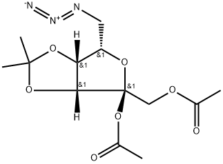 .alpha.-L-Tagatofuranose, 6-azido-6-deoxy-3,4-O-(1-methylethylidene)-, 1,2-diacetate Struktur