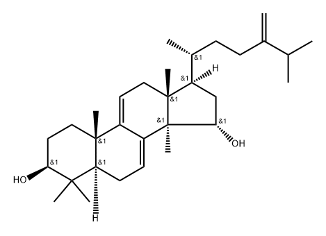 Lanosta-7,9(11)-diene-3,15-diol, 24-methylene-, (3β,15α)- Struktur